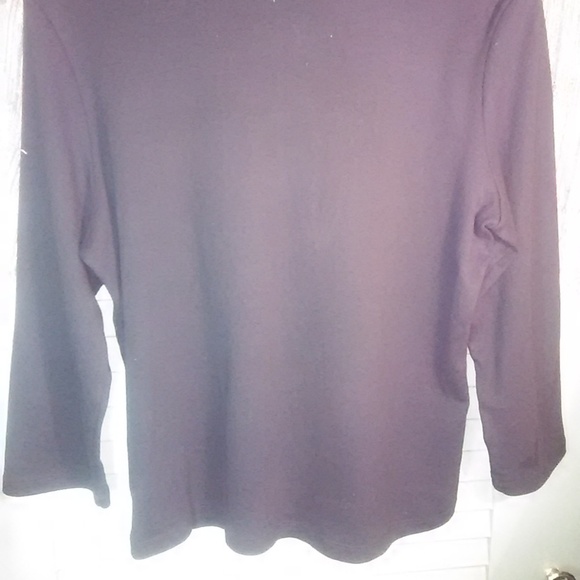 Rafaella black button down bead trim top sz Lg - Picture 3 of 6